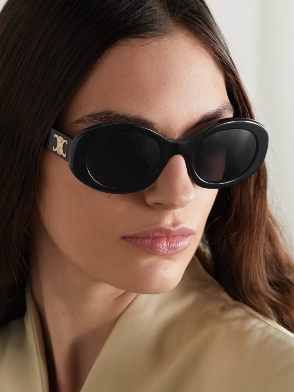 CELINE Women's Triomphe Oval Sunglasses - New